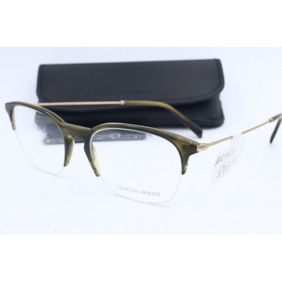 Giorgio Armani AR 7210 Tortoise Half Rim Rectangle Eyeglasses Clear Lenses 53mm - Picture 1 of 7